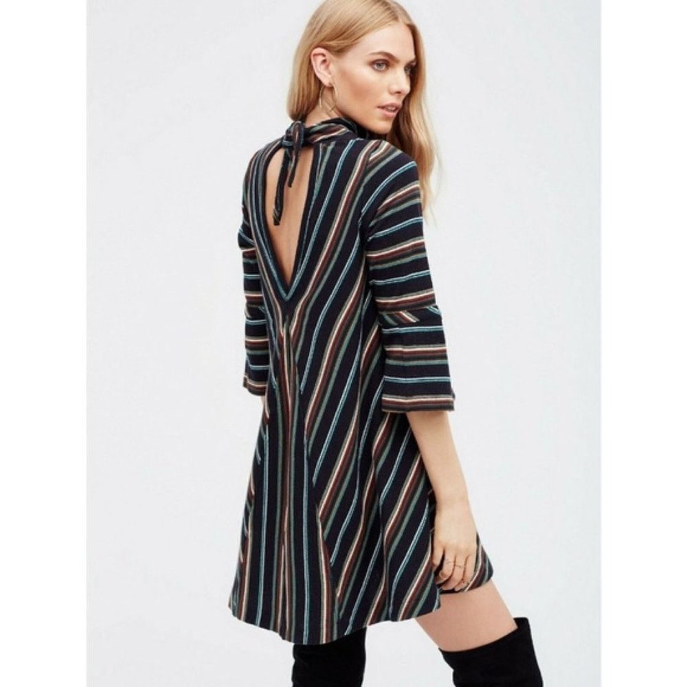 M Free People New Romantics Adobe Stripe Mini Dress